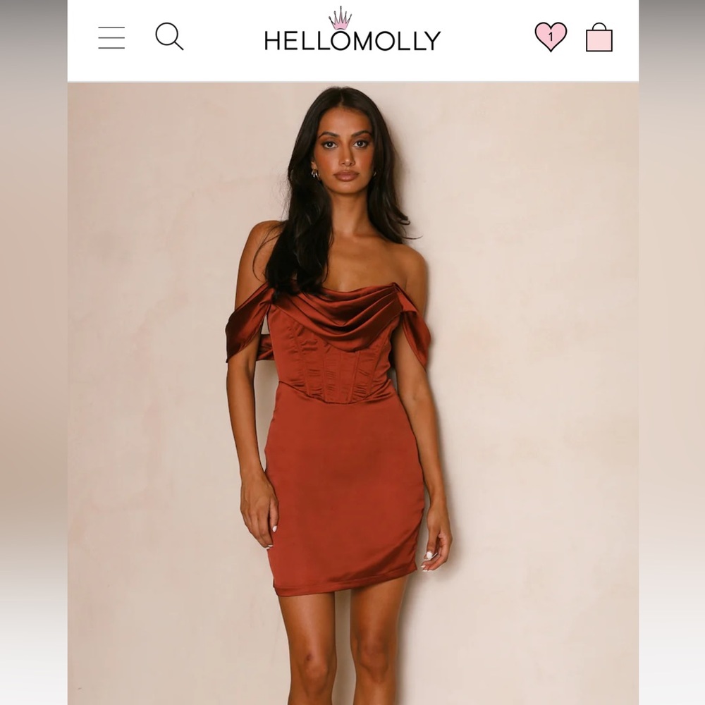 Hello Molly Rust brown cocktail dress